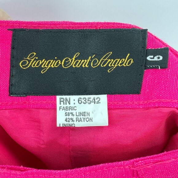 GIORGIO SANT'ANGELO VTG Pink High Rise Pleated Linen Blend Trouser Pants Size 6 - Picture 5 of 6